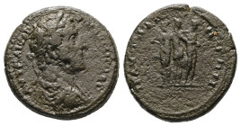 Thrace, Pautalia. Antoninus Pius, AD 138-161. AE. 3.89 g. 17.76 mm.
Obv.: ΑΥΤ ΚΑΙϹΑΡ [ΑΝΤΩΝΙΝΟϹ]. Laureate head of Antoninus Pius, right.
Rev.: ΠΑΥΤΑΛ...