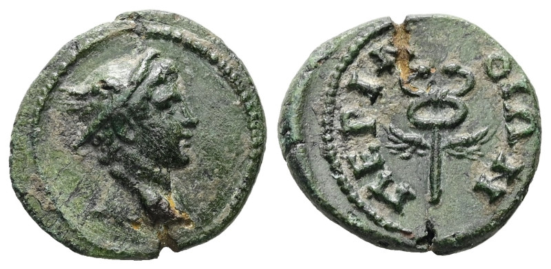 Thrace, Perinthus. Pseudo-autonomous, Time of Antonines. AE. 2.06 g. 16.04 mm.
O...