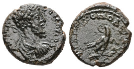 Thrace, Philippopolis. Commodus, AD 177-192. AE. 4.23 g. 17.77 mm.
Obv: [ΑΥ Μ Α Λ ΑΥ Κ]ΟΜΟΔΟϹ. Laureate-headed bust of Commodus wearing cuirass and pa...