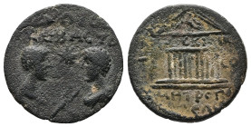 Cilicia, Tarsus. Commodus and Annius Verus as Caesars, AD 166-169/70 and AD 166-177. AE. 2.21 g. 18.22 mm.
Obv: ΚΟΡΟΙ ϹΕΒΑϹΤΟΥ. Bare-headed and draped...