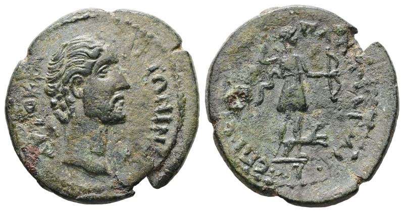 Uncertain. Antoninus Pius, AD 138-161. AE. 5.10 g. 24.22 mm.
Obv.: ΑΥΤΟΚΡ [ΑΝ]ΤΩ...