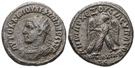 Syria, Antioch. Philip I, AD 244-249. AR, Tetradrachm. 11.01 g. 25.72 mm.
Obv: ΑΥΤΟΚ Κ Μ ΙΟΥΛΙ ΦΙΛΙΠΠΟϹ ϹΕΒ. Radiate and cuirassed bust of Philip I, l...