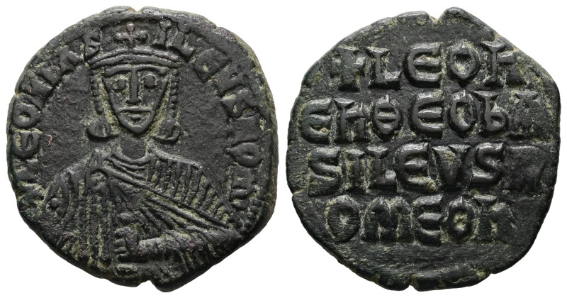 Leo VI the Wise, AD 886-912. AE, Follis. 8.33 g. 25.16 mm. Constantinople.
Obv: ...