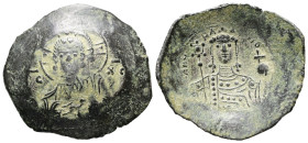 Manuel I Comnenus, AD 1143-1180. AE, Trachy. 4.09 g. 29.83 mm. Constantinople.
Obv: IC-XC. Bust of Christ facing, wearing nimbus cruciger, pallium and...