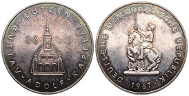 AR, Medallion. 23.73 g. 40.00 mm.
Obv: DEUTSCHE DEMOKRATISCHE REPUBLIK
Rev: GUSTAV ADOLF KAPEELLE LUTZEN / 1632.
Very Fine.