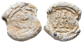 PB Greco-Roman seal. Asia Minor. (1st–3th century AD)
Obv.: Eagle standing to right, head, left.
Rev.: Inscription in two lines: BENVSTI; palm frond...