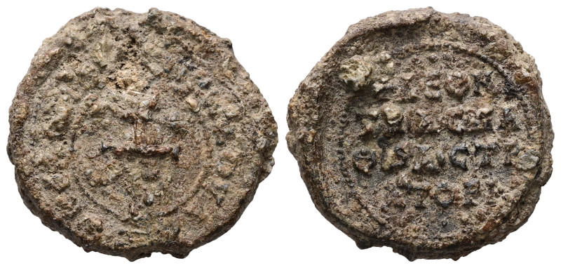 PB Byzantine seal of Leo imperial protospatharios and protostrator (AD 10th cent...