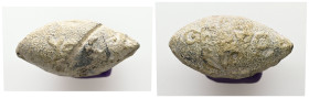 PB Greek sling bullet (c. 4th–1st centuries BC)
Sling bullet with an inscription ΘΕΟΓΟ(ΝΟΣ) (Θεόγονος, Theogonos) on one side; on the other, uncertain...