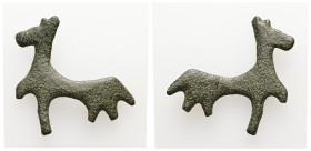 AE Thracian bronze horse figurine (1st–3rd centuries AD)
Bronze advancing horse, l; raising r. paw.
Weight: 6.58 g.
Diameter: 37.61 mm.

The horse was...