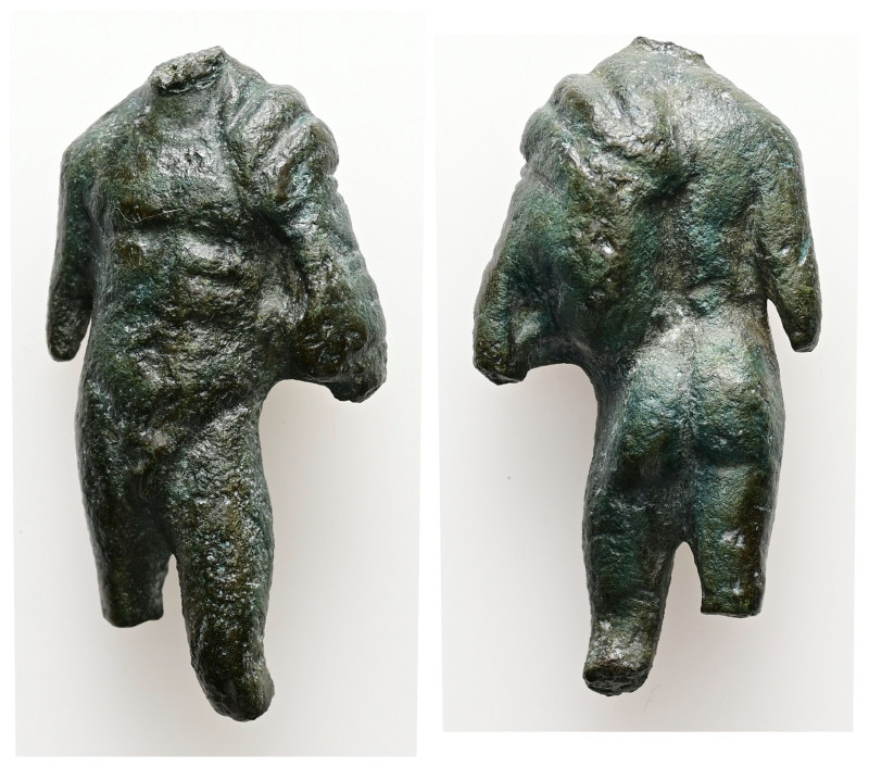 AE Greco-Roman bronze Hermes figure (AD 1st–2nd centuries)
A bronze figure of He...