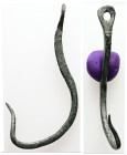 AE Greco-Roman bronze fish-hook (AD 1st–3rd centuries)
Bronze fish-hook.
Weight: 8.43 g.
Diameter: 67.97 mm.