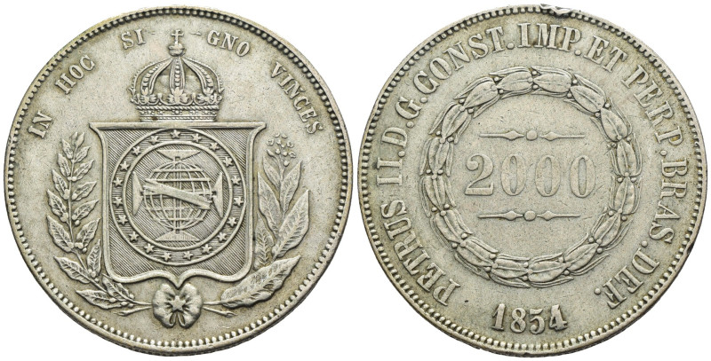 Brasile - 2000 Reis 1854 - Ag - KM#466 - colpo al bordo

BB

SPEDIZIONE SOLO...