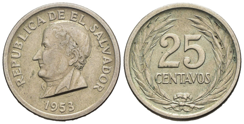 El Salvador - Repubblica (dal 1841) - 25 Centavos 1953 - Ag - KM#137

BB+

S...