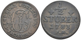 Germania - Antichi Stati - Julich-Berg - 1/2 Stuber 1783 PM - KM#206

BB+

SPEDIZIONE SOLO IN ITALIA - SHIPPING ONLY IN ITALY