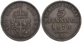 Germania - Prussia - 3 Pfennig 1870 A - Cu - KM#482

MB

SPEDIZIONE SOLO IN ITALIA - SHIPPING ONLY IN ITALY