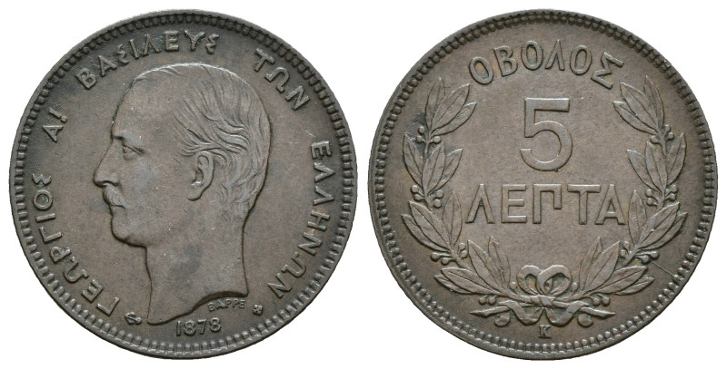 Grecia - Giorgio I (1863-1913) - 5 Lepta 1878 K - Cu

BB+

SPEDIZIONE SOLO I...