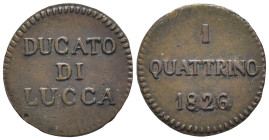 Lucca - Carlo Ludovico di Borbone (1824-1847) - Quattrino 1826 - Cu - 1,07 g - CNI 10; MIR 252

SPL

SPEDIZIONE SOLO IN ITALIA - SHIPPING ONLY IN ...