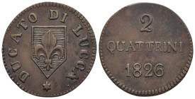 Lucca - Carlo Ludovico di Borbone (1824-1847) - 2 Quattrini 1826 - Cu - 2,02 g - CNI 6

SPL

SPEDIZIONE SOLO IN ITALIA - SHIPPING ONLY IN ITALY