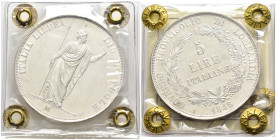 Milano - Governo Provvisorio - 5 Lire 1848 - base sottile e stella lontana - Ag - Perizia Cavaliere qFDC/FDC

SPEDIZIONE SOLO IN ITALIA - SHIPPING O...