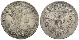 Napoli - Carlo II° di Spagna (1674-1700) - Tarì da 20 Grana 1694 - Ag - 4,34 g - Pannuti/Riccio 21; Magliocca 25

BB+

SPEDIZIONE SOLO IN ITALIA -...