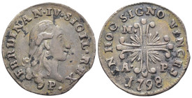 Napoli - Ferdinando IV di Borbone (1759-1816) - Carlino 1798 - Ag - 2,13 g - MIR 387/5

BB+

SPEDIZIONE SOLO IN ITALIA - SHIPPING ONLY IN ITALY