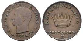 Napoleone I, Re d'Italia (1805 - 1814) - 1 Centesimo 1812 - II° tipo - Zecca: Milano - Cu - Gig# 249

BB

SPEDIZIONE SOLO IN ITALIA - SHIPPING ONL...