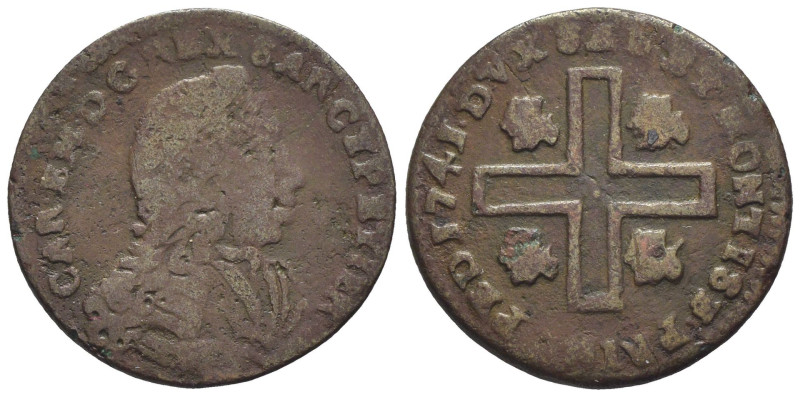 Carlo Emanuele III (1730-1773) Cagliarese 1741 da due Denari - Cu. - Mont. 112
...