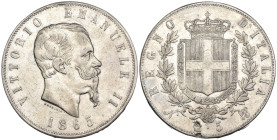 Vittorio Emanuele II - 5 lire 1865 Napoli - RARA - Ag - Gigante 36 - colpi, graffi

MB

SPEDIZIONE SOLO IN ITALIA - SHIPPING ONLY IN ITALY