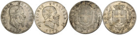 Vittorio Emanuele II (1861-1878) - Lotto di monete: 5 Lire 1872 e 1873 entrambe zecca di Milano - Ag.

SPEDIZIONE SOLO IN ITALIA - SHIPPING ONLY IN ...