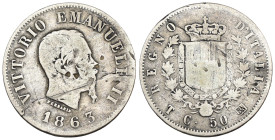 Vittorio Emanuele II (1861-1878) - 50 Centesimi 1863 Torino - RARA - Ag - Gigante 75

B

SPEDIZIONE SOLO IN ITALIA - SHIPPING ONLY IN ITALY