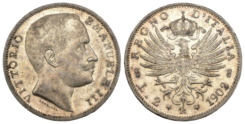 Vittorio Emanuele III (1900-1943) - 2 Lire Aquila Sabauda 1902 - RARA - Ag - Gig...