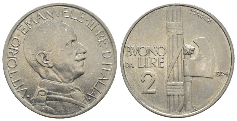 Vittorio Emanuele III (1900-1943) - Buono da 2 Lire 1924 Fascio - Ni 990 - Gig# ...