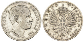 Vittorio Emanuele III (1900-1943) - 1 Lira "Aquila Sabauda" 1905 - MOLTO RARO (R2) - Ag - Mont. 190

SPEDIZIONE SOLO IN ITALIA - SHIPPING ONLY IN IT...