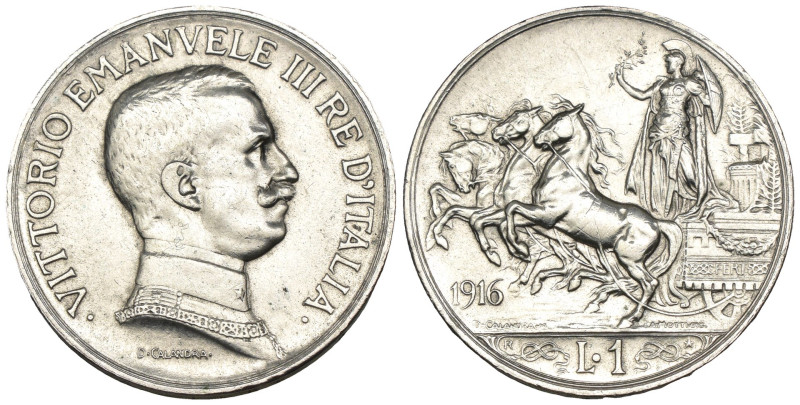 Vittorio Emanuele III (1900-1943) - 1 Lira 1916 - RARA - Ag - Gigante 138

SPL...