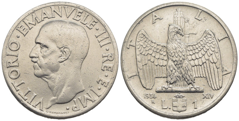 Vittorio Emanuele III (1900-1943) - 1 Lira "Impero" 1936 - RARA - Mont. 218

B...