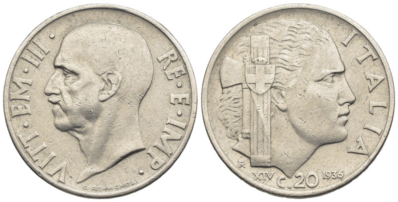 Vittorio Emanuele III (1900-1943) - 20 centesimi "Impero" 1936 XIV - RARISSIMA -...