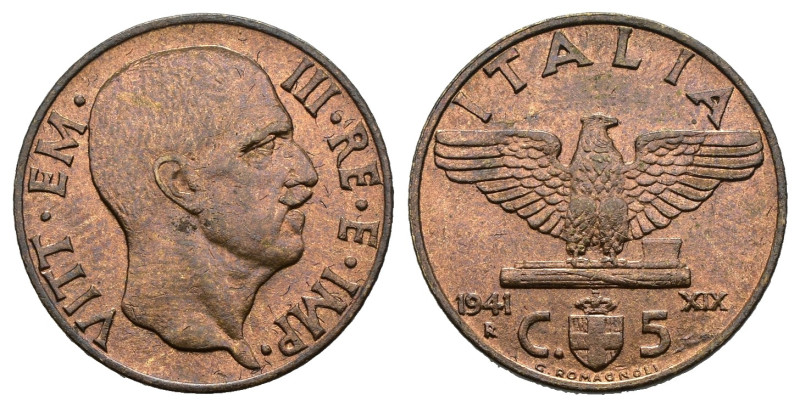 Vittorio Emanuele III (1900-1943) - 5 Centesimi 1941 XIX Impero - Ba - Gig.- 290...