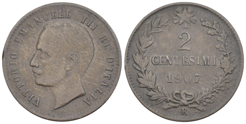 Vittorio Emanuele III (1900-1943) - 2 Centesimi 1907 - MOLTO RARA (R2) - Gigante...