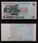 Istituto Poligrafico e Zecca dello Stato - banconota Progetto Rossini 10 Unità, mancante di parte della stampa su un lato.

FDS

SPEDIZIONE IN TUT...