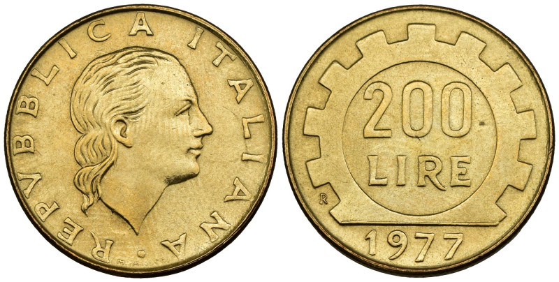 Repubblica Italiana - Monetazione in lire (1946-2001) - 200 Lire 1977 - luna in ...