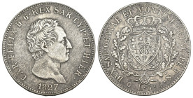 Carlo Felice (1821 - 1831) - 5 Lire 1827 - Zecca: Genova - Ag - Gig# 45

SPL/qFDC

SPEDIZIONE IN TUTTO IL MONDO - WORLDWIDE SHIPPING