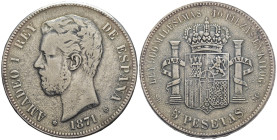 FALSO - Spagna - 5 Pesetas 1871 - 20,74 g

SPEDIZIONE SOLO IN ITALIA - SHIPPING ONLY IN ITALY