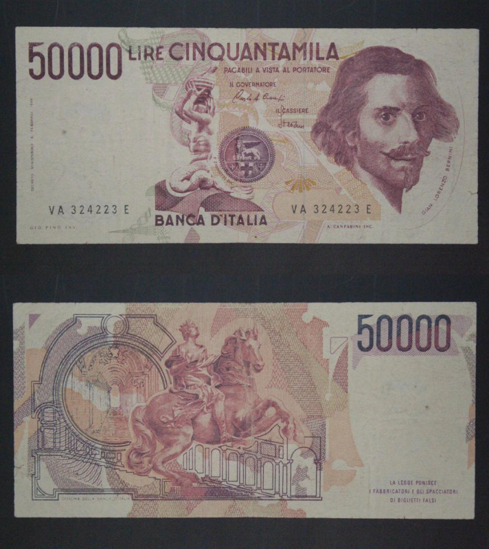 FALSO D'EPOCA 50.000 LIRE BERNINI 1° TIPO

SPEDIZIONE IN TUTTO IL MONDO - WORL...