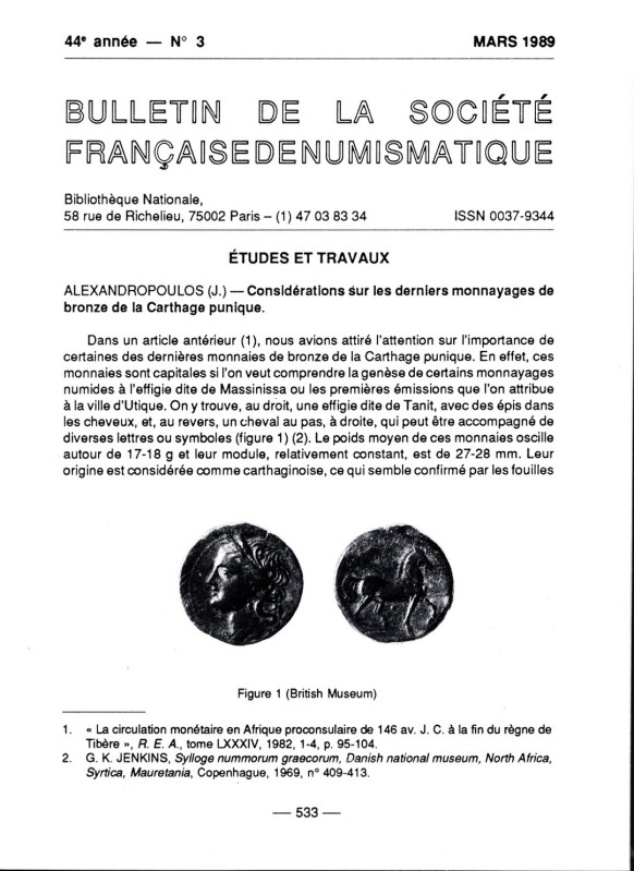 Estiot S. – L’or de l’empererur Florien: moulages,faux et soufres. Paris, 1989. ...