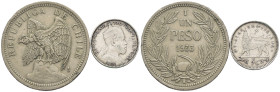 Lotto di 2 monete: Chile 1 Peso 1933; Etiopia 1 Ghersh 1895 (1903-1928)

SPEDIZIONE SOLO IN ITALIA - SHIPPING ONLY IN ITALY
