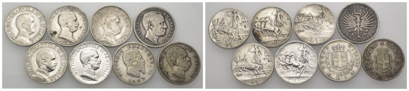 Regno d'Italia - Lotto di 8 monete da 1 Lira - anni e tipologie varie - Ag

SP...