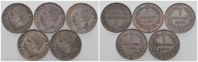 Regno d'Italia - Umberto I (1878-1900) - Lotto 5 monete da 1 Centesimo - anni vari - alta conservazione

SPEDIZIONE SOLO IN ITALIA - SHIPPING ONLY I...