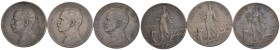Regno d'Italia - Vittorio Emanuele III (1900-1943) - Lotto di 3 monete 5 Centesimi Italia su Prora - anni vari

SPEDIZIONE SOLO IN ITALIA - SHIPPING...