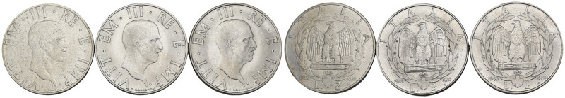 Regno d'Italia - Vittorio Emanuele III (1900-1943) - Lotto di 3 monete da 2 Lire...