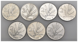 Repubblica Italiana - Lotto di 7 monete da 2 lire Ulivo (1958 FALSO)

SPEDIZIONE IN TUTTO IL MONDO - WORLDWIDE SHIPPING